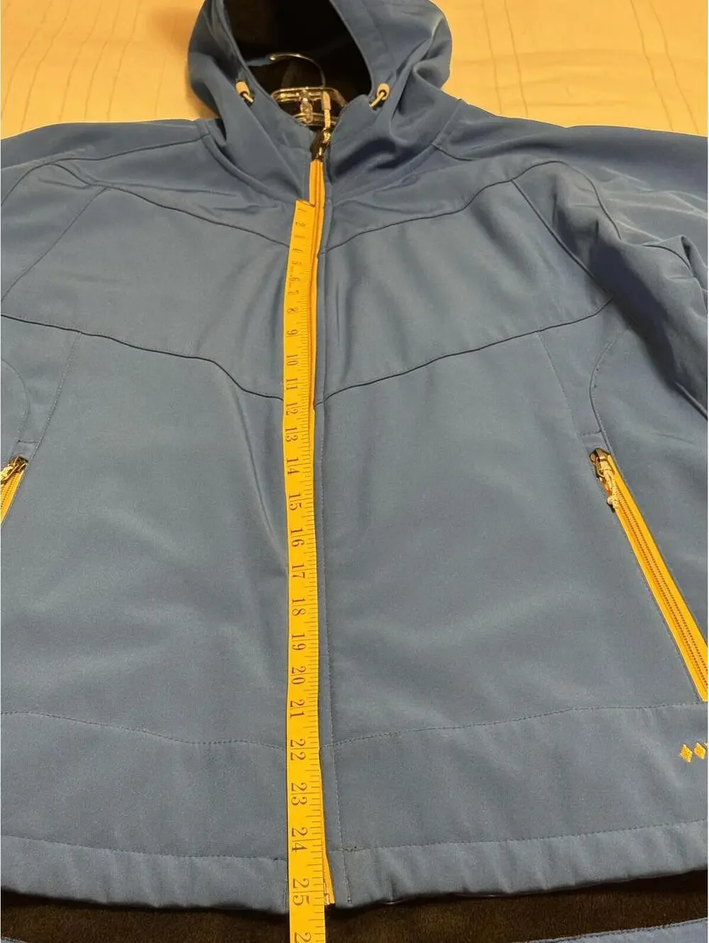 Double Diamond Blue Softshell Fleece-Lined Jacket Women's Large Full Zip Hooded - Picture 8 of 8
